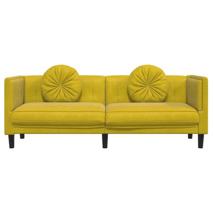 Slaapbank – Bedbank – Sleeperbank – Zitbed – 3-Zits Bank – Gele Velvet – Ruimtebesparend Ontwerp – Stevig Metaal Frame
