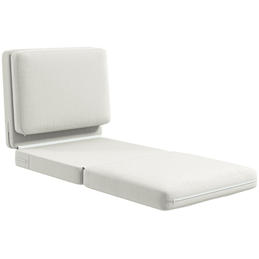 Vloerstolte – Vouwstoel – Zitzak – Loungestoel – Zitkussen – Crème Wit – Inklapbaar Ontwerp – Extra Lang 75 x 268 x 18 cm