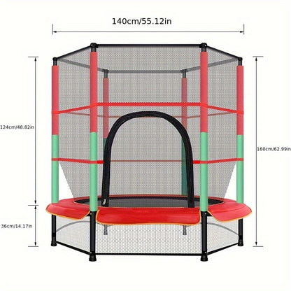 160cm Fitness Trampoline with Safety Net | Suitable for Adults | Heavy Duty Outdoor/Indoor Use, Non-Slip Frame (Maximum Load 50kg)