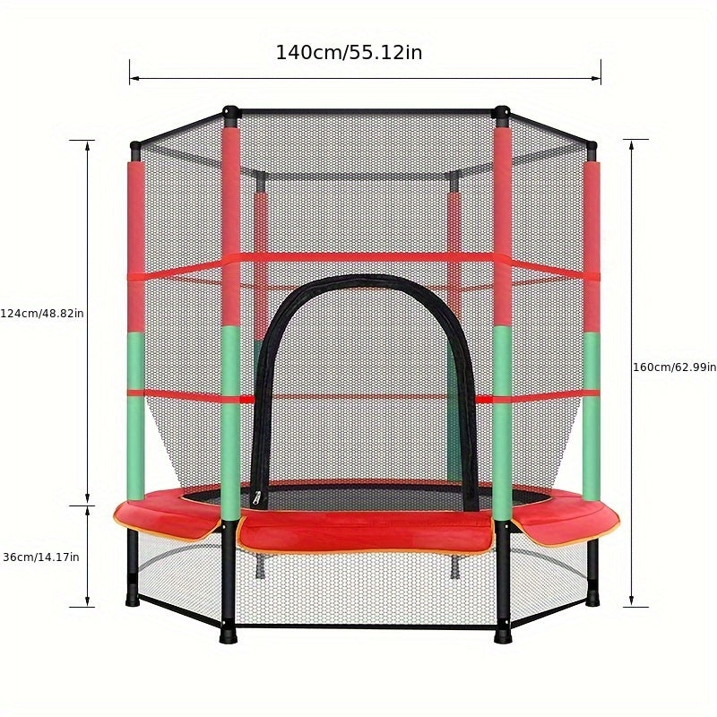 Fitness Trampoline – Mini Trampoline – Sporttrampoline – Rebounder – Hometrainer – 160 cm Diameter – Veiligheidsnet & Antislip Frame