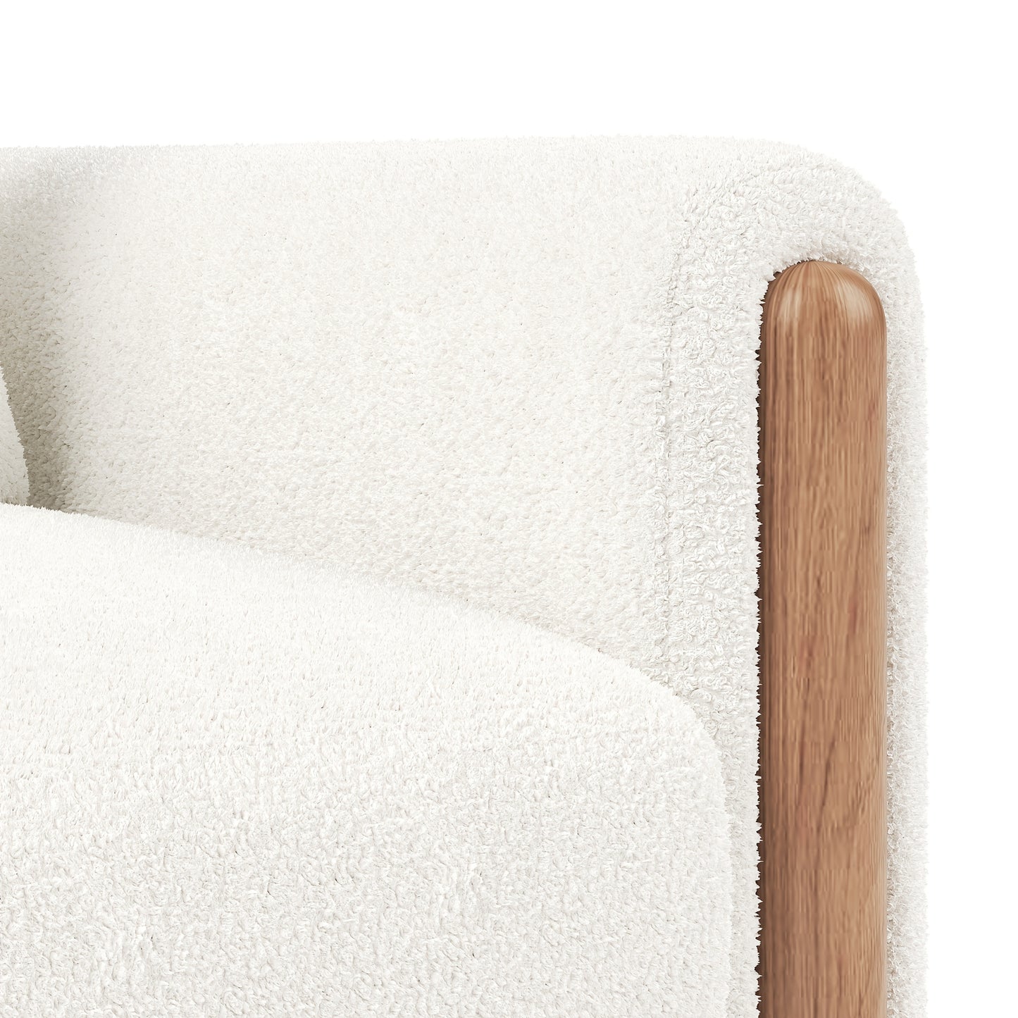 L-Vormige Hoekbank – Zithoekbank – Hoekbank – Sectiebank – Loungesofa – Oversized 4-Zits – Bamboe Zonder Houten Frame – Golvende Wolk Rugleuning – 4 Decoratieve Kussens – Diepe Brede Zitplaatsen – Wit