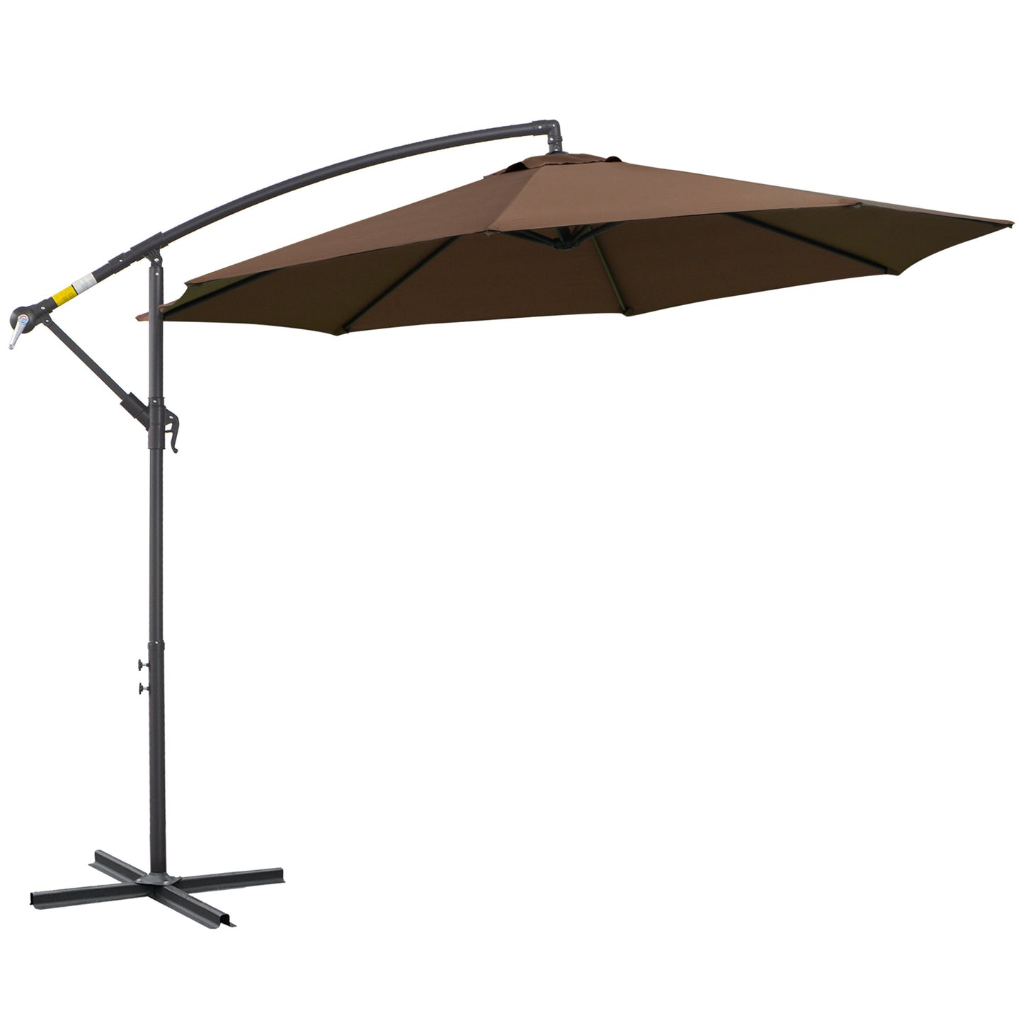 Parasol – Tuinparasol – Balkonparasol – Terrasparasol – Strandparasol – Stevig Stalen Frame – Handkurk Openen – Grijs Ø 2,95 m
