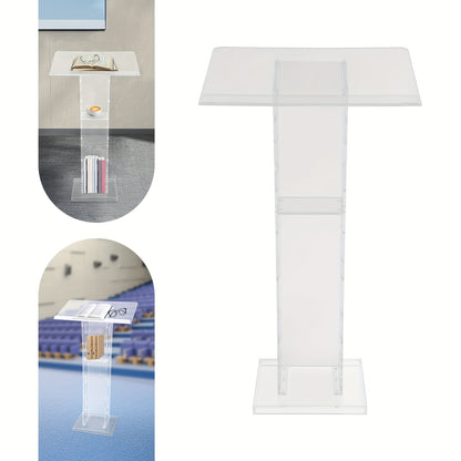 Spreekgestoelte – Lessenaar – Podium – Lezenaar – Katheder – Transparant Acryl – Lichtgewicht & Met Opslagplank – 110x60x40 cm