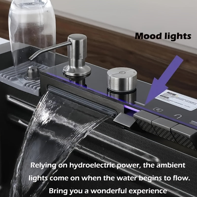 Keukenkraan – Keukenmengkraan – Spoelbak – Mengkraan – Uittrekbare Sproeikop – Roestvrij Staal – Gun Gray – 2 Diepe Kommen – Onderbouwmontage