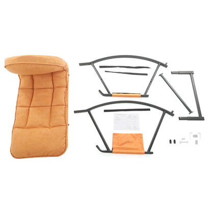 Relaxfauteuil – Schommelstoel – Loungefauteuil – Verstelbare Stoel – Relaxstoel – Stalen Frame – 3-stand Voetsteun – Oranje – Comfortabele Zit – Geschikt Voor Harde Vloeren