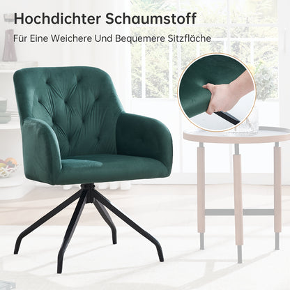 Eetkamerstoelen – Draaistoelen – Armstoelen – Velzet Stoelen – Bureaustoelen – Olijfgroen – 360 Graden Draaibaar – Memory Foam Zitting