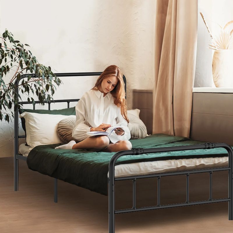 Bedframe – Metalen Bedframe – Tweepersoonsbed – Bedbodem – Slaapkamerbed – 160x200 cm – Stevig Metalen Frame – Inclusief Lattenbodem