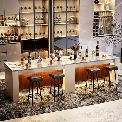 Eettafel – Keukentafel – Dinertafel – Tafel – Tafeltje – Wit Nepmarmer – 160x80x80 cm – Geschikt voor 6-8 Personen