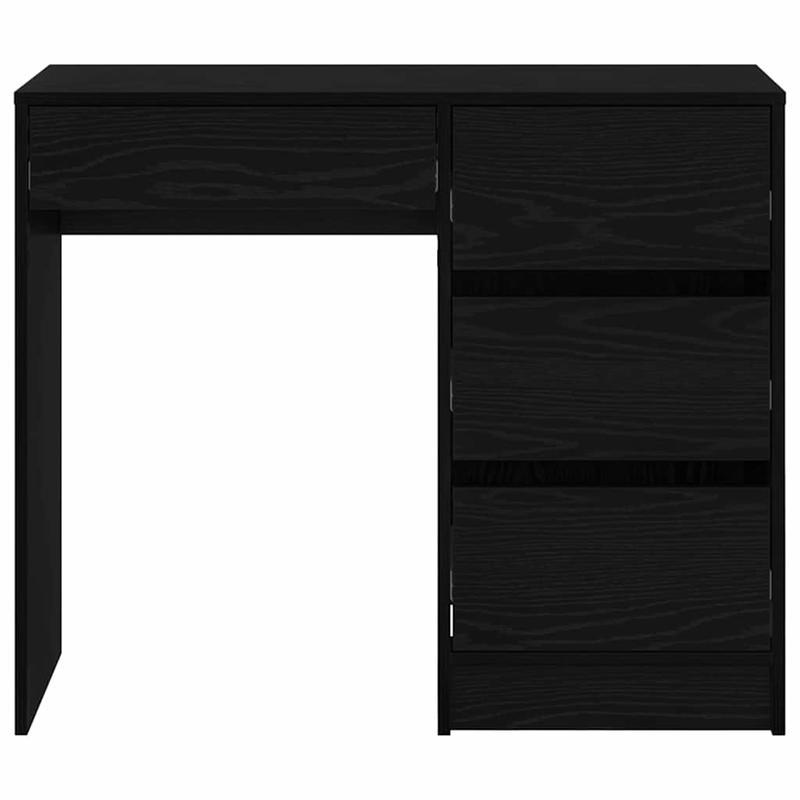 Bureau – Schrijftafel – Thuiskantoor Desk – Modern Bureau – Eigentijds Bureau – Massief Hout – 90 x 37,5 x 75 cm – Zwart Eikenhout