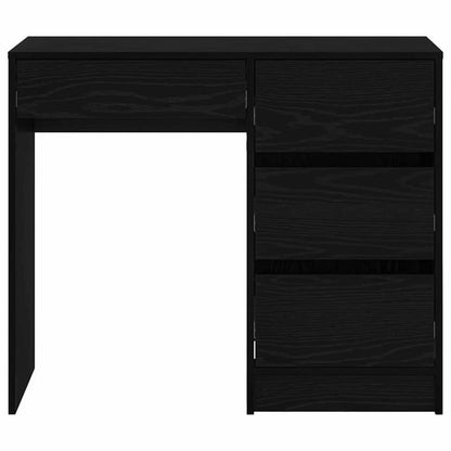 Bureau – Schrijftafel – Thuiskantoor Desk – Modern Bureau – Eigentijds Bureau – Massief Hout – 90 x 37,5 x 75 cm – Zwart Eikenhout