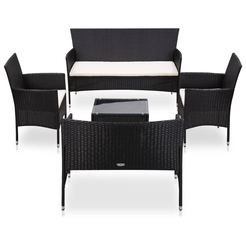 Loungeset – Tuinmeubelset – Zitgroep – Balkonset – Loungemeubel – Polyrotan – 5-Delig – Inclusief Comfortabele Kussens