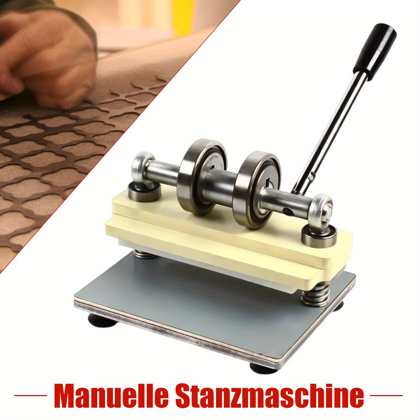 Stansmachine – Uitstanstoestel – Embossingmachine – Ponsmachine – Snijmachine – Roestvrij Staal – Handmatige Hefboom 210 mm