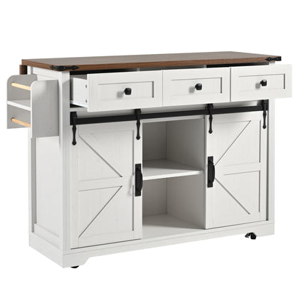Keukenwagen – Keukentrolley – Serveerwagen – Keukenmeubel – Werkbank – Uitschuifbaar Werkblad 140 cm – Stevig MDF en Metaal – Wielen met Remmen
