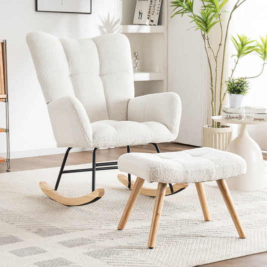 Schommelstoel – Relaxstoel – Fauteuil – Loungestoel – Voedingsstoel – Ergonomisch Design – Stevig Frame Tot 113,4 KG