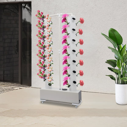 Hydroponic Systeem – Hydrocultuur Kweeksysteem – Verticale Tuin – Moestuintafel – Kweekset – 56 Plantplaatsen – 30L Waterreservoir – Automatische Waterpomp – Mobiel met 4 Wieltjes