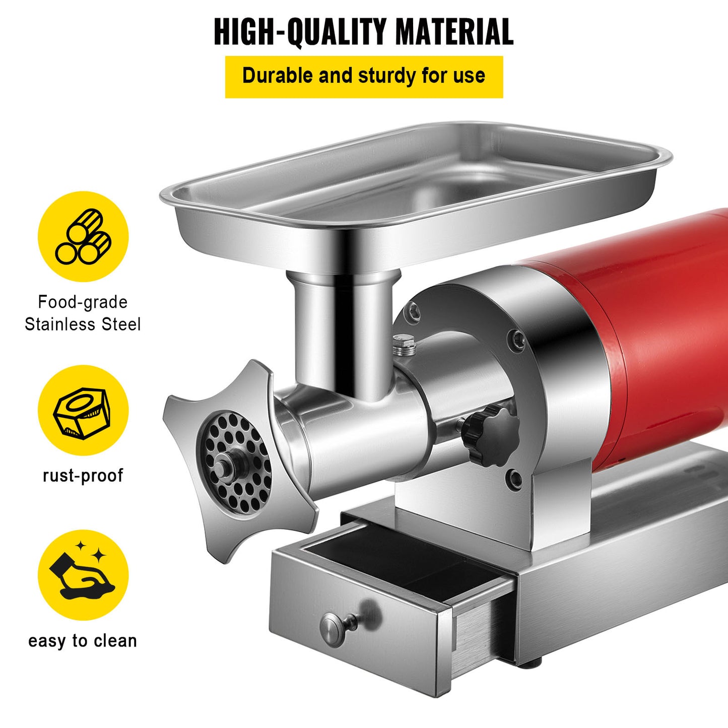 Vleesmolen – Gehaktmolen – Worstmaker – Keukenmachine – Vleesvermalser – 1100W Krachtige Motor – RVS Materiaal