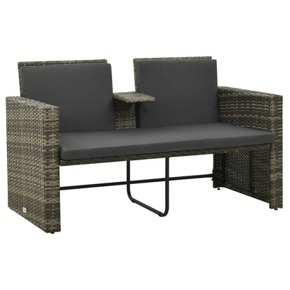 Loungeset – Tuinset – Zitgroep – Loungesofa – Balkonset – PE-Rattan – Waterafstotende Kussens – Poedergecoat Stalen Frame – Modern Grijs