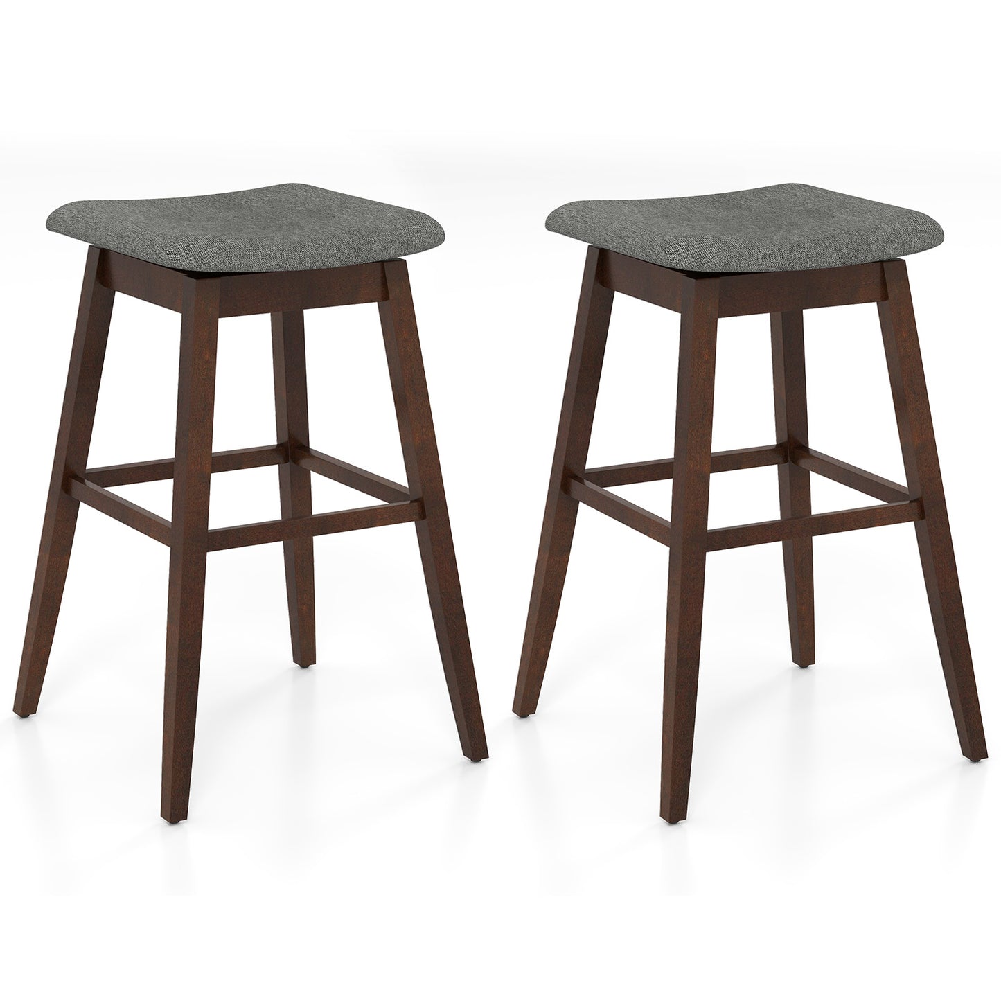 Barkrukken – Barkruk – Barstoel – Keukenkruk – Draaibare Kruk – Set van 2 – Ergonomisch Comfort – Rubberhouten Poten