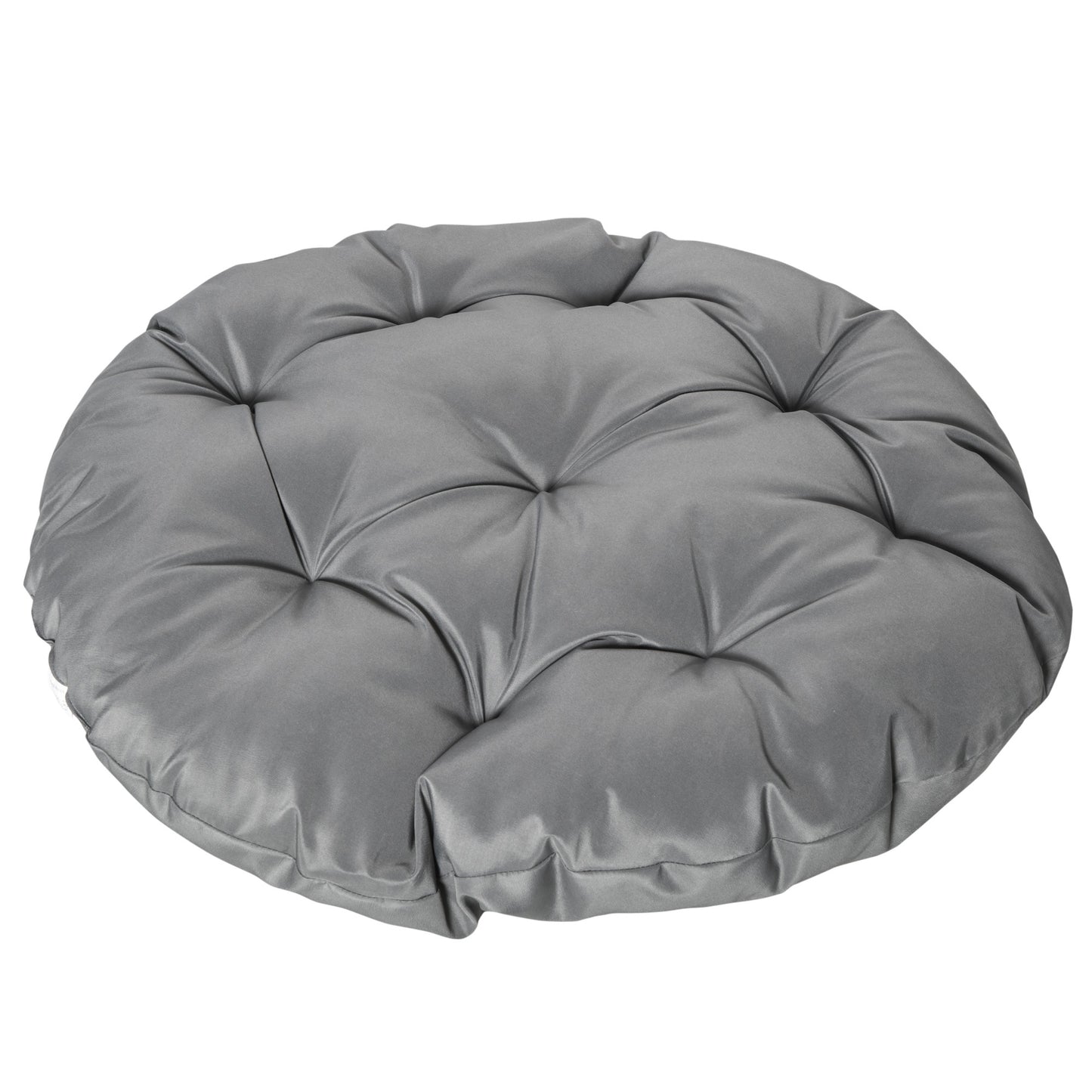 Papasan Stoel – Ronde Tuinstoel – Draaistoel – Lounge Stoel – Relaxstoel – 360° Draaibaar – Weerbestendig Resin Rattan – Groot Zacht Kussen Polyester Grijs
