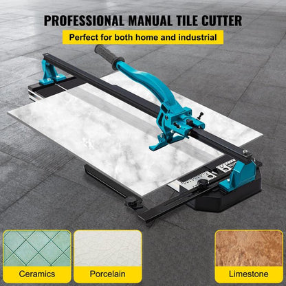 Tegelsnijder – Tegelknipper – Tegelsnijmachine – Handmatige Tegelzaag – Keramieksnijder – Aluminium Constructie – Infrarood Laser Positionering – Dubbele Geleiderails – Anti-slip Handvat – Snijlengte 1200 mm