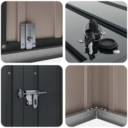 Tuinkist – Tuinbox – Tuinopslag – Opbergkist – Opbergbox – Zwart – Stalen Tuinkist – Ruim Formaat 101,5x107x100 cm