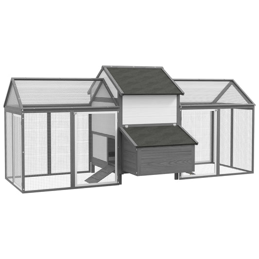 Kippenhok – Kippenren – Pluimveestalling – Dierenhok – Houten Hokken – Modulair Ontwerp – Ruim 247x125x113,5 cm – Waterdicht UV-bestendig Dak