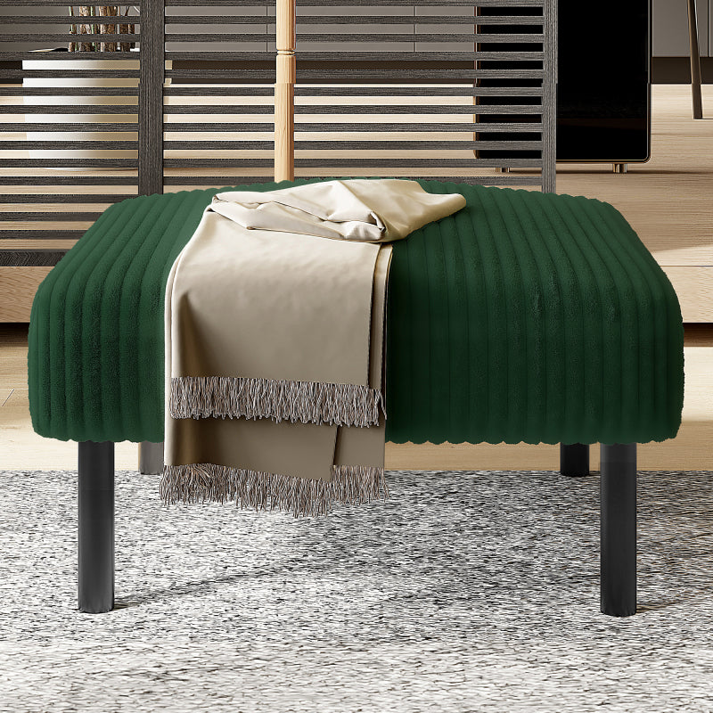 Premium Cord Fabric Stool with Metal Frame – Ultra-Soft Velour Cover for Ultimate Comfort – Versatile Use as Footrest, Stool, or Side Table – Quick & Tool-Free Assembly