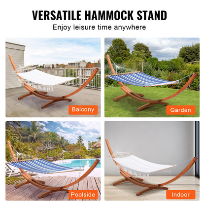 Houten Hangmatstandaard – Hangmat Frame – Houten Standaard – Boogvormige Steun – Outdoor Relaxstoel – Voor Hangmatten 270-400 cm – Verstelbare Hoogte – Draagkracht 215 kg