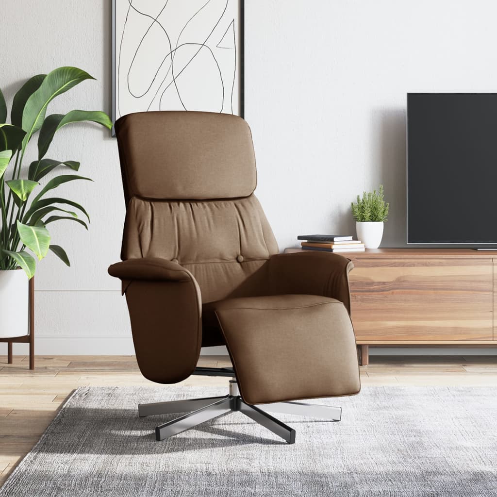 Relaxfauteuil – Fauteuil – Relaxstoel – Draaifauteuil – Verstelbare Stoel – 360° Draaibaarheid – Verstelbare Rugleuning 105-125° – Bruin