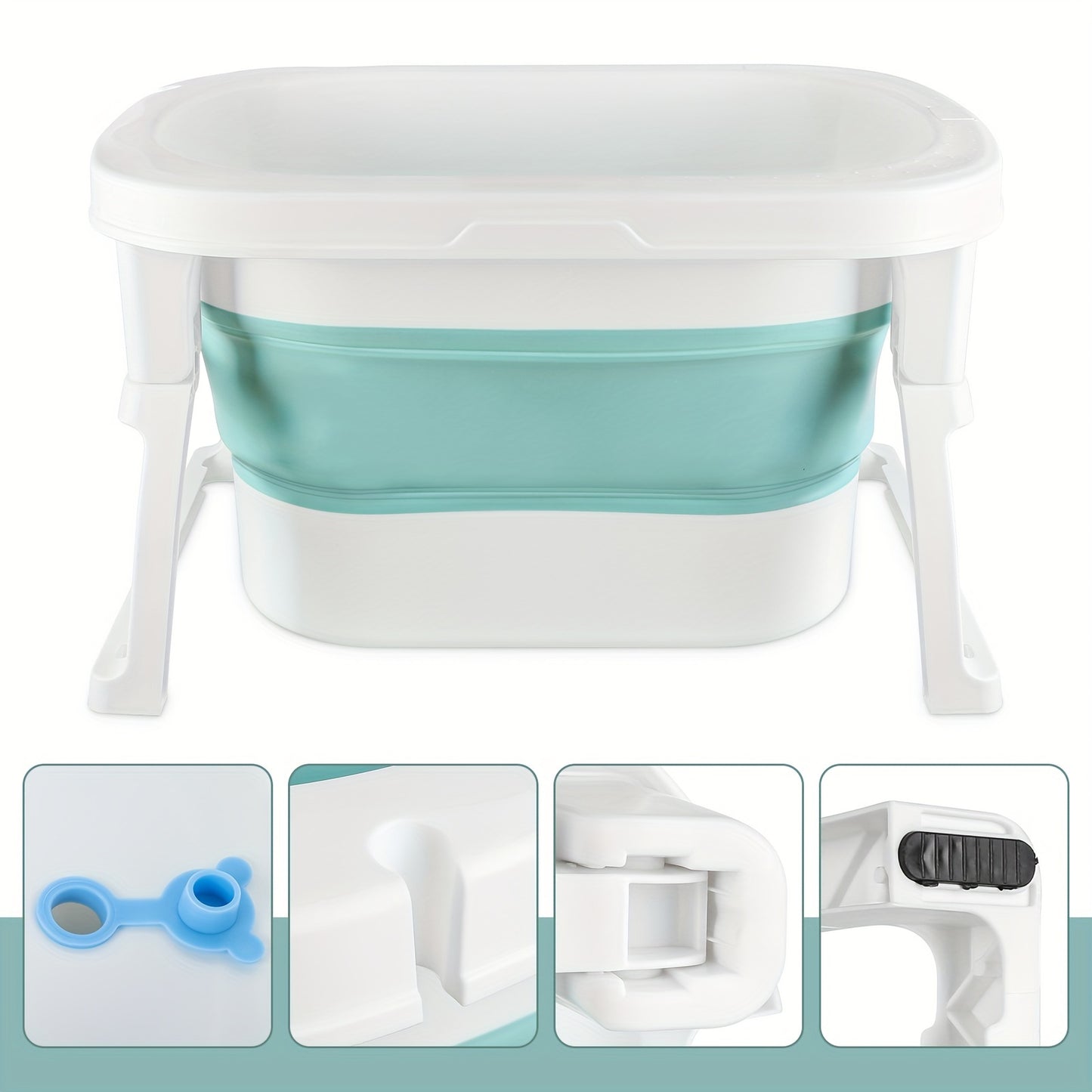 Foldable Dog Bathtub 51x75x43cm | Portable Pet Grooming Tub with Drain Plug, No Assembly Required, Space-Saving Design | Suitable for Home, Travel, Small Spaces