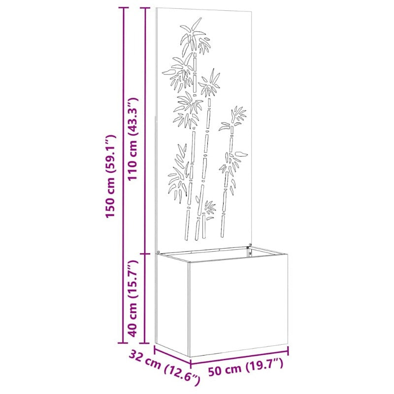 Grote Metalen Bloempot – Tuinbak – Plantenbak – Bloembak – Buitenpot – Rustieke Stijl – 50x140 cm – Weerbestendig Staal