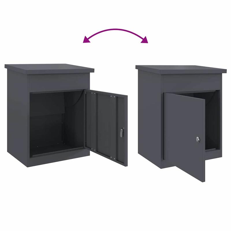 Pakketbrievenbus – Pakketbox – Brievenbus – Pakketbox Buiten – Vrijstaande Brievenbus – Gegalvaniseerd Staal – Slot Met Anti-Diefstal Sluiting – Weerbestendig 44x35x59 cm