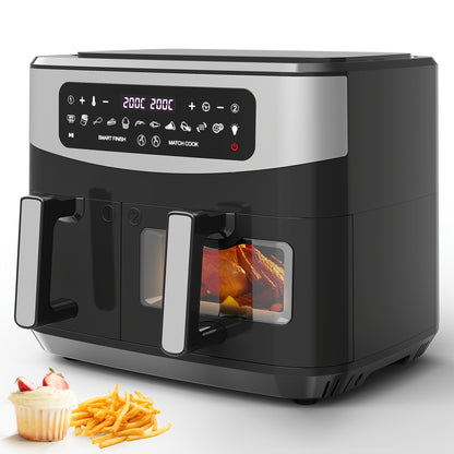 Airfryer – Heteluchtfriteuse – Friteuse – Air fryer – Digitale Friteuse – 10 Liter Dual Zone – 2600W Met Touchscreen & Kijkvenster