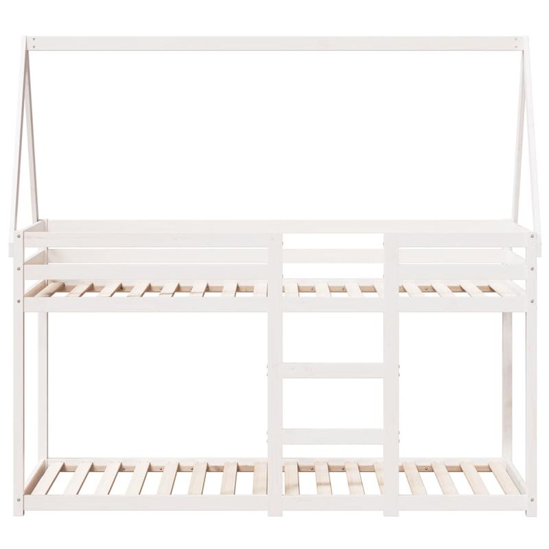 Bedframe – Bed – Slaapbank – Logeerbed – Studentenkamerbed – Wit – Massief Dennenhout – Compact 80x200 cm – Eenvoudige Montage