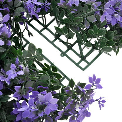 Kunsthaag – Kunstbladhangpanelen – Kunstplanten – Namaakplant – Tuinscherm – 24 stuks 40x60 cm – Weerbestendig PE-materiaal – Realistisch paars groen