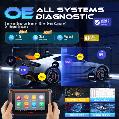 Autodiagnose Scanner – Diagnosetool – Uitleesapparaat – Foutcode Lezer – Bidirectionele Scanner – 8 Inch Scherm – 40+ Servicefuncties
