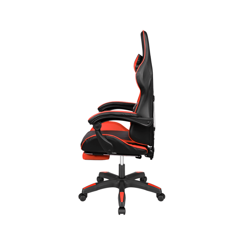 Gamingstoel – Gamestoel – Gaming Chair – Game Stoel – Bureaustoel – Verstelbare Zithoogte – Inklapbare Voetensteun - Zwart/Rood