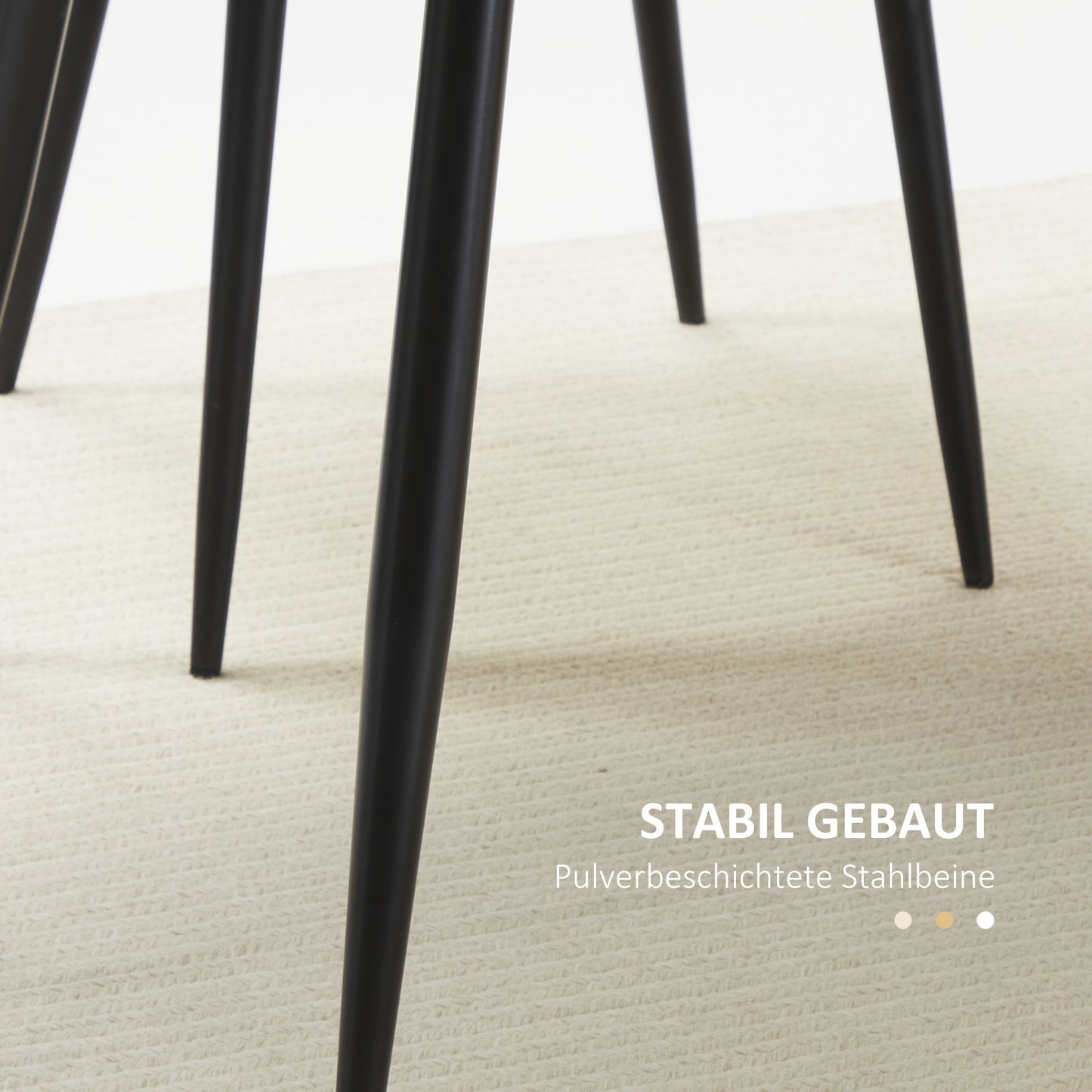 Eettafel – Tafels – Meubels – Kleine Eettafel – Keukentafel – Scandinavisch Design – 140x80x76 cm – MDF Houtfineer Met Zwarte Stalen Poten