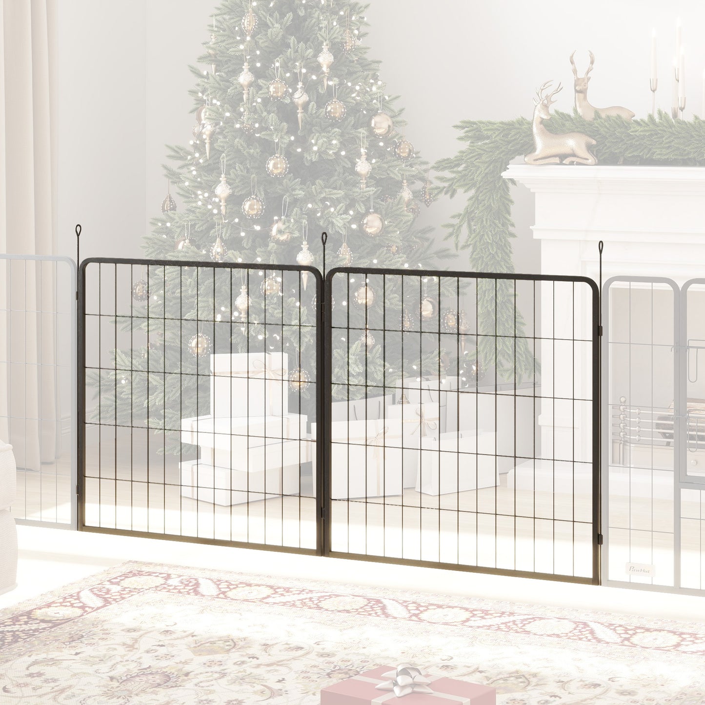 Hondenren Uitbreidingsset – Puppy Playpen – Hekkenpaneel – Dierenren – Speelren – Zwart – Stevig Stalen Panelen – Inklapbaar & Duurzaam