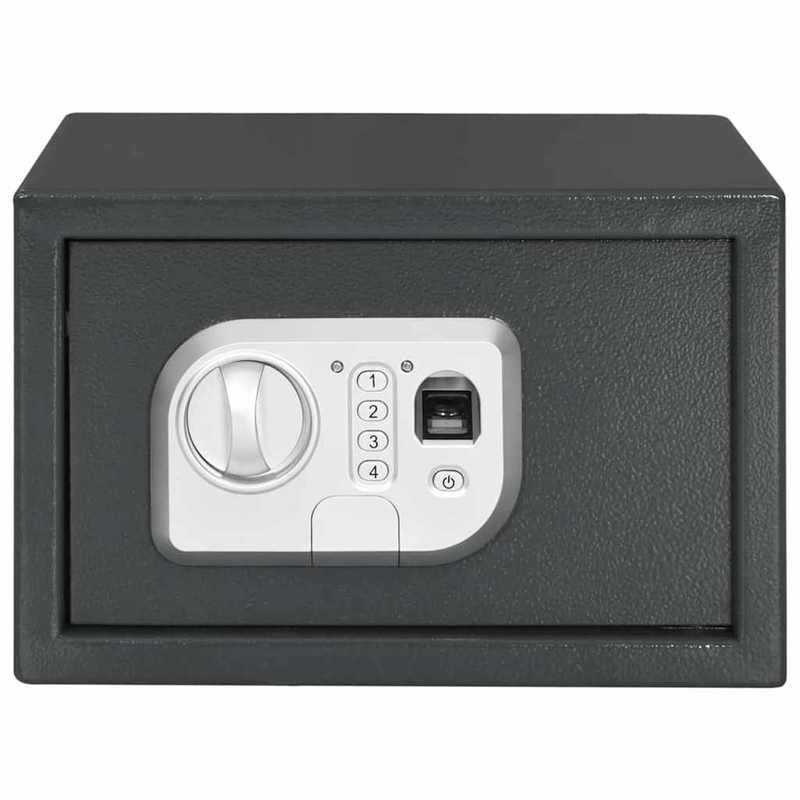Kluis – Veiligheidskast – Geldkist – Bewaarbox – Safe – Donkergrijs Stalen Beveiligingskluis – Compact 20x31 cm – Stevig Anti-Inbraakslot