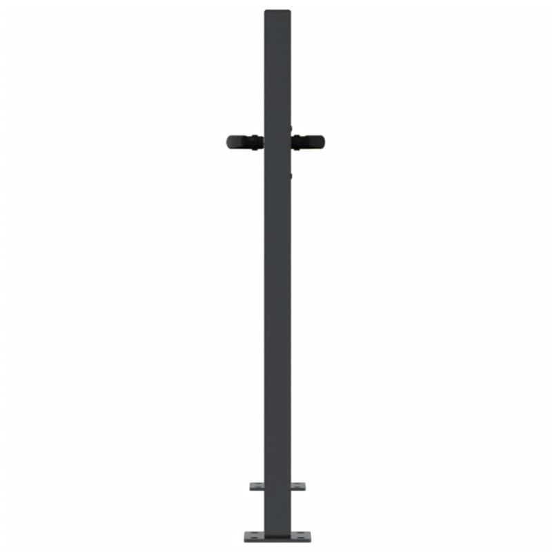 Tuinpoort – Sierhek – Hekwerk – Tuinafscheiding – Poort – Grasdesign – Staal – Antraciet – 105x80 cm – Onderhoudsarm – Duurzaam