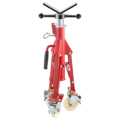 Verstelbare Pijpstandaard – Pijpsteun – Pijpkrik – V-Kop Pijpstandaard – Pijp Ondersteuning – Hoogte 71-131 cm – Draagvermogen 400 kg – Opvouwbaar Stalen Frame