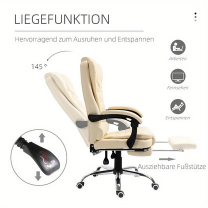 Bureaustoel – Werkstoel – Computertoel – Deskchair – Kantoorfauteuil – Verstelbare Hoogte – Ergonomisch Met Voetsteun