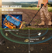 Metaal Detector - Professionele - met LCD-scherm -7 modi -Verstelbare hoogte - 10 inch zoekspoel - Volwassenen en Kinderen - QUORE