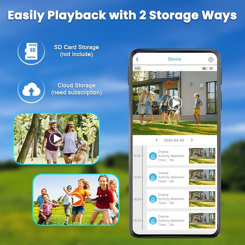 Beveiligingscamera – Camerabewaking – Buitencamera – Draadloze Camera – IP Camera – 2K Dual Lens Resolutie – Zonnepaneel Met 4G Verbinding