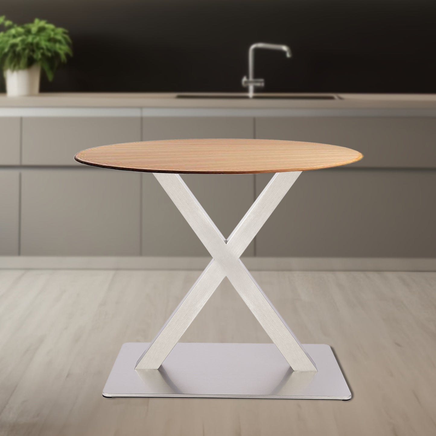 Tafelonderstel – Tafelpoten – Tafelpoot – Stalen Onderstel – X-Vorm Onderstel – RVS 72cm Hoog – Zeer Stevig en Duurzaam
