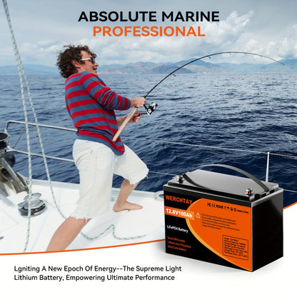 LiFePO4 Accu – Lithium Accu – Bootaccu – Camperaccu – Zonne-energie Accu – 12,8V 100Ah – Slim BMS – Tot 25.000 Cyclus Levensduur