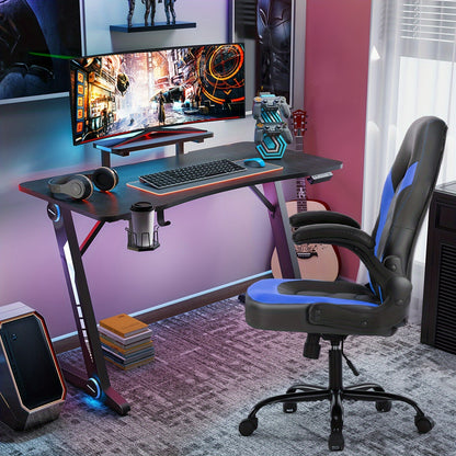 Gamingstoel – Ergonomische Chair – Bureaustoel – Gamerstoel – Spelstoel – 360° Draaibaar – Traagschuim Zitting – Blauw