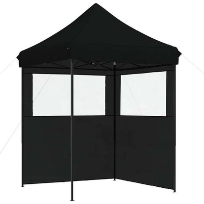 Foldable Pop-Up Party Tent with 2 Side Walls & Doors - Heavy-Duty Sturdy Frame, Easy Setup Instant Canopy for Events, Weddings, Camping, Backyard - Portable Shelter with Hook & Loop Closure, Lightweight & Durable Design (Blac