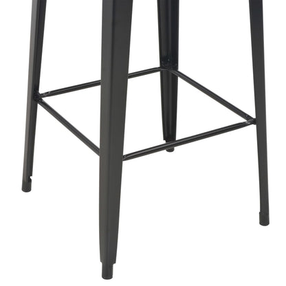 Barset – Barkrukset – Eethoekset – Keukenmeubel – Bistroset – Zwart – Gepoedercoat Stalen Frame – Massief Houten Tafelblad